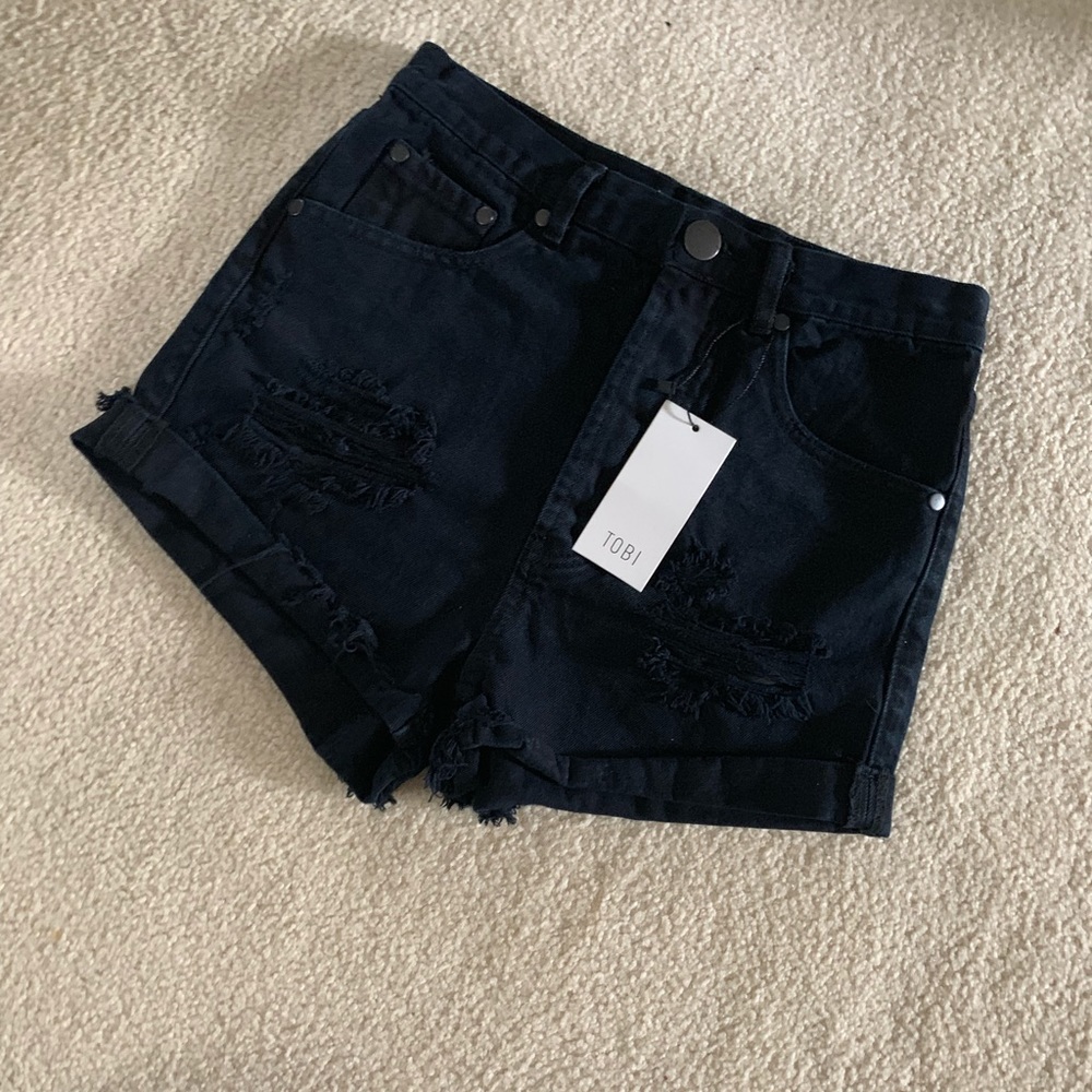TOBI Black Denim Shorts NWT Size 6